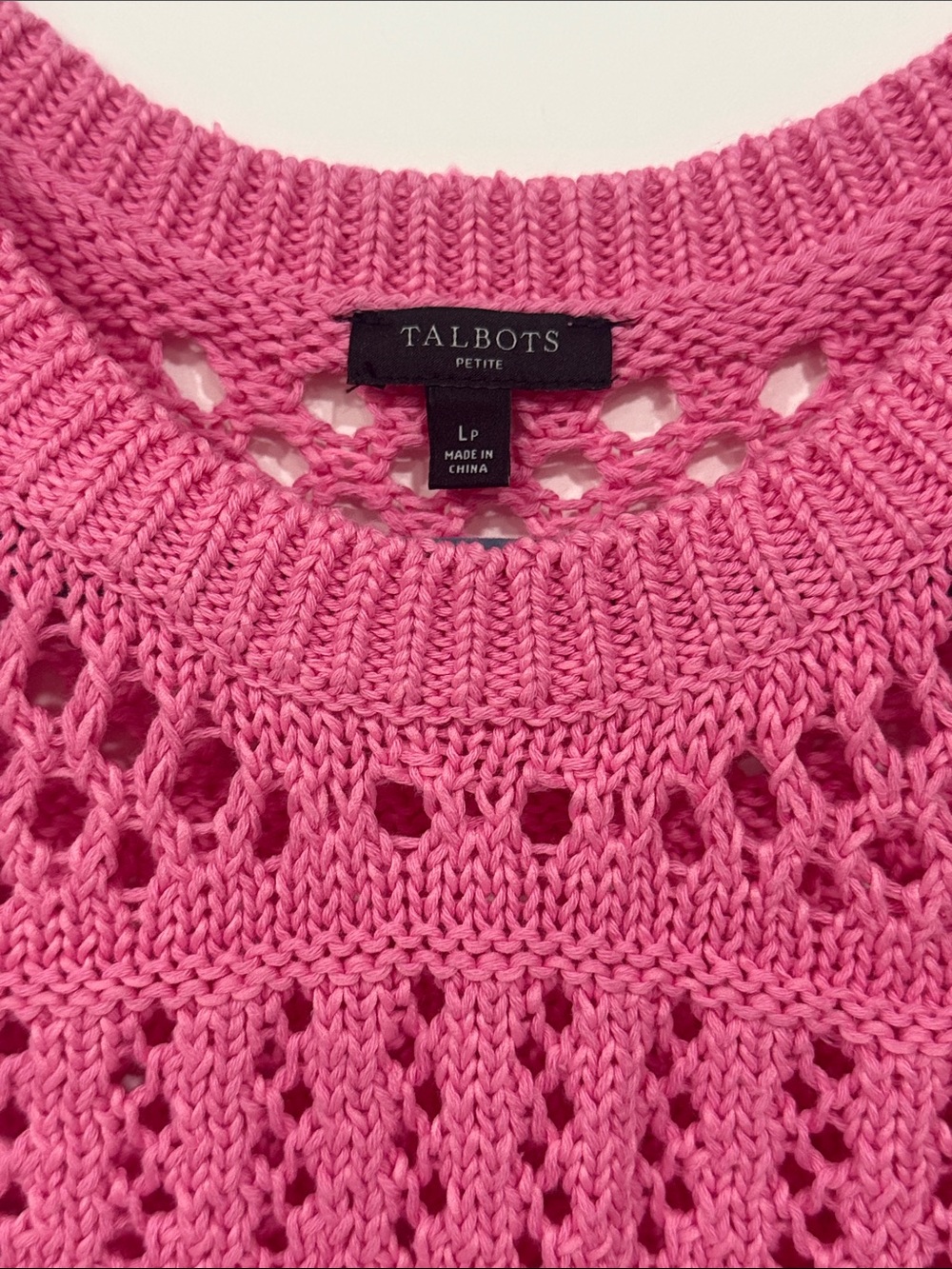 TALBOTS Petite Women's Pink Knit Sleeveless Sweater Vest. Size L - Picture 3 of 3